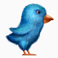 毛绒推特鸟令人惊叹的微博鸟图标
