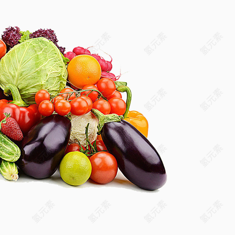 一堆水果蔬菜合集PNG元素