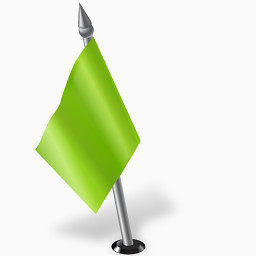 Map Marker Flag 2 Left Chartreuse Icon