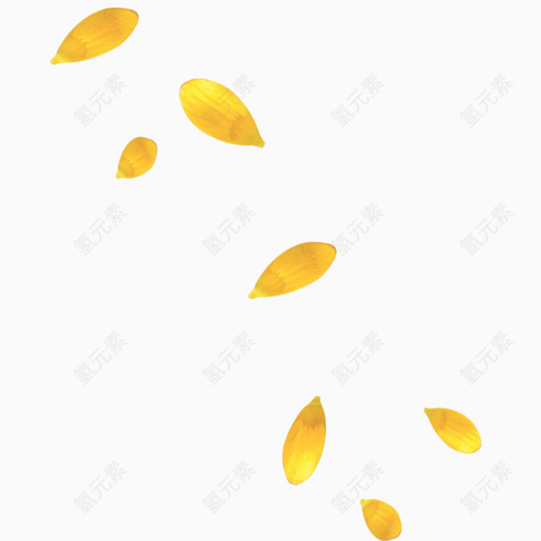 黄色树叶漂浮素材