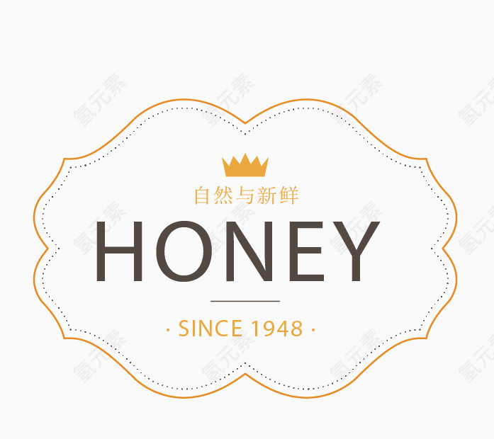 皇冠蜂蜜花边标签