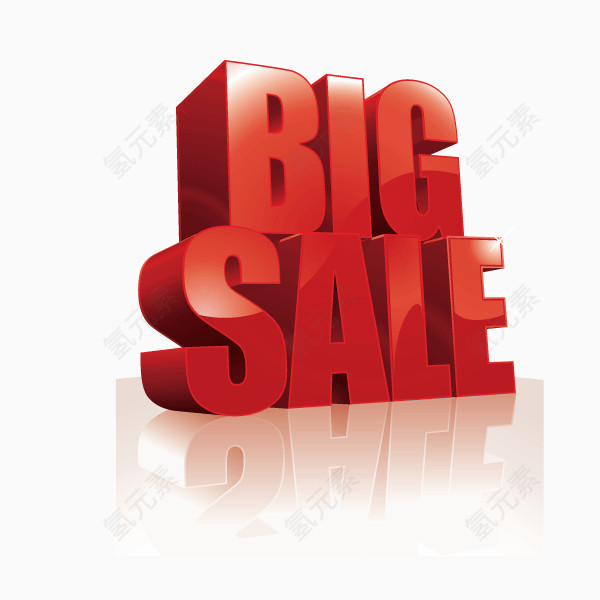 bigsale  字体 立体字 红色 投影