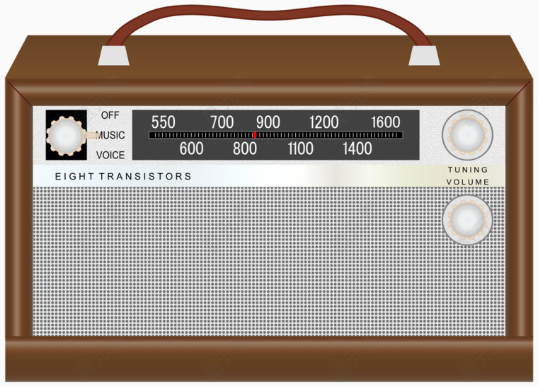 棕色木制老式收音机