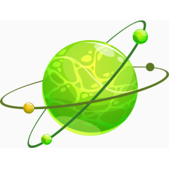 绿色星球水彩卡通手绘图标元素