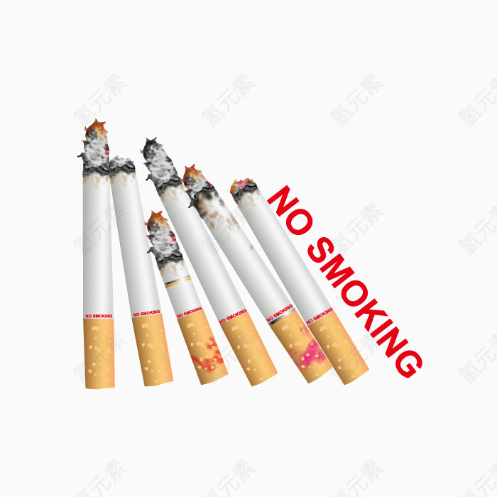 矢量吸烟公益广告元素