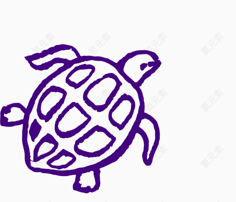 矢量手绘海龟