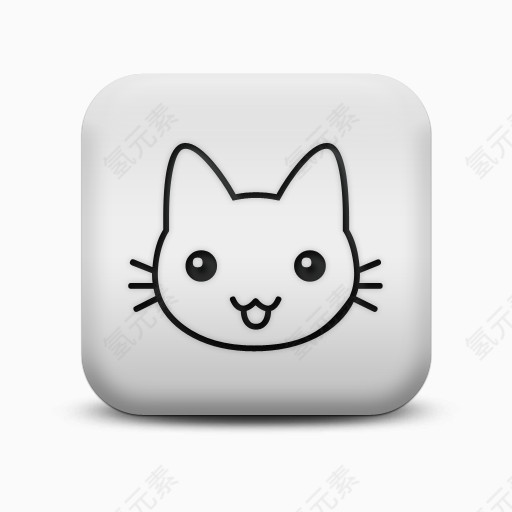 不光滑的白色的广场图标动物动物猫Animals-Icons