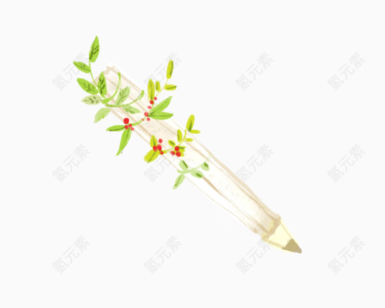 手绘花卉铅笔