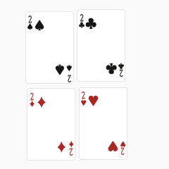 扑克牌 4花色 数字2