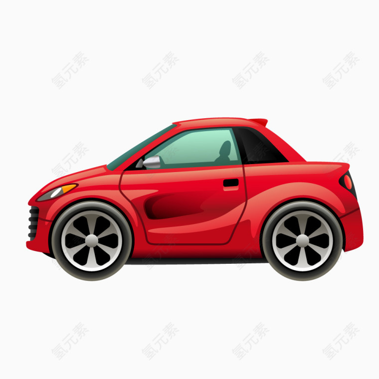 红色小型汽车