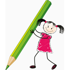 卡通手绘人物儿童铅笔