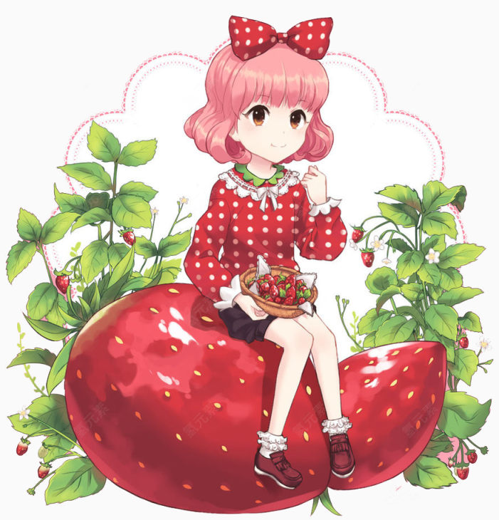 草莓女孩卡通下载