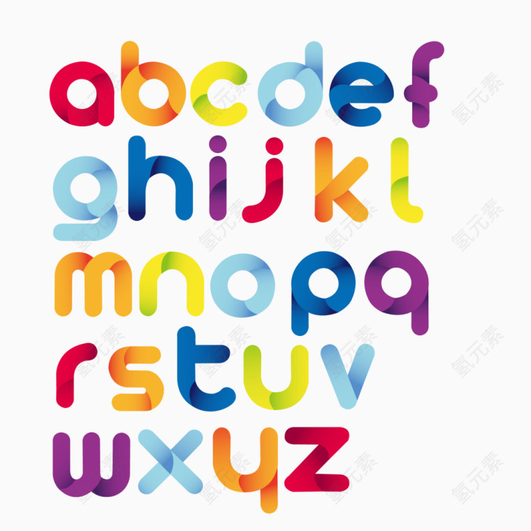 彩色英文字母
