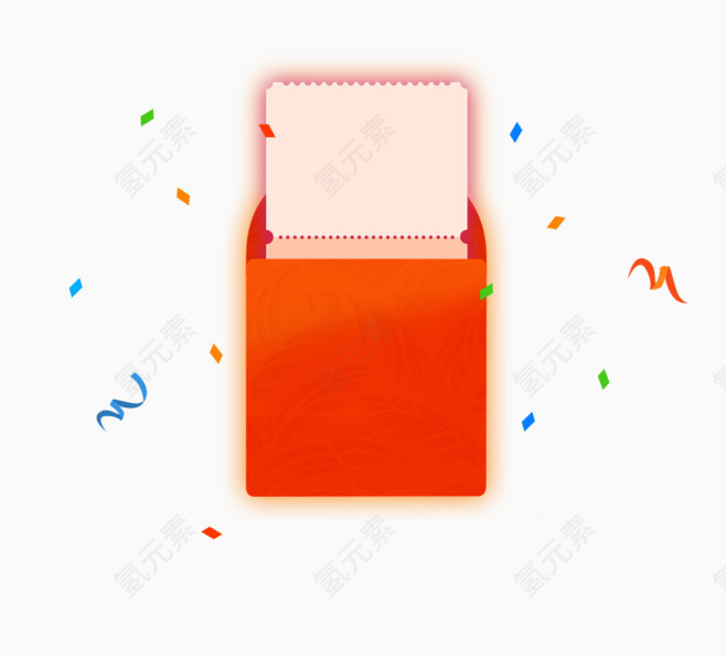 红色红包卡片优惠劵促销装饰
