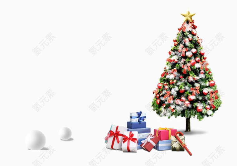 可爱卡通装饰圣诞树圣诞礼物雪球