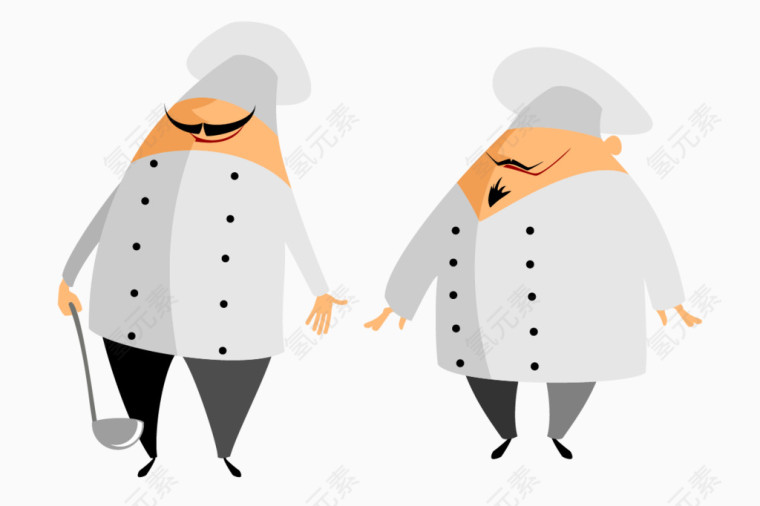 两款卡通手绘胖厨师动态