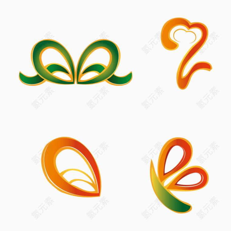 精美蝴蝶花纹logo