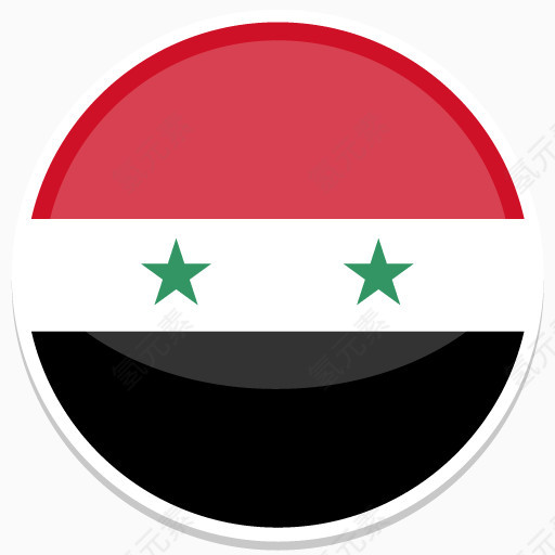 叙利亚Flat-Round-World-Flag-icons