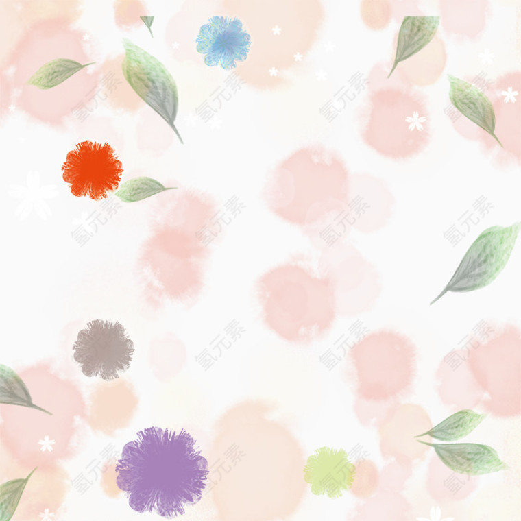 韩国色彩斑斓花朵背景分层素材