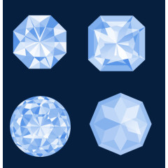 免抠蓝色钻石素材