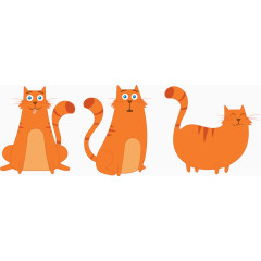 卡通手绘三只猫咪 