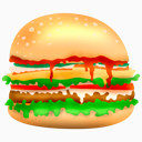汉堡快食品食品汉堡垃圾食品食物图标