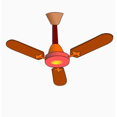 卡通手绘棕色的吊扇