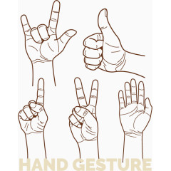 五种手势图