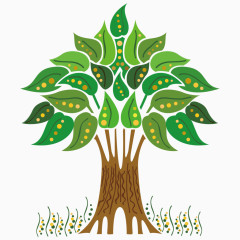 创意绿色树木卡通素材