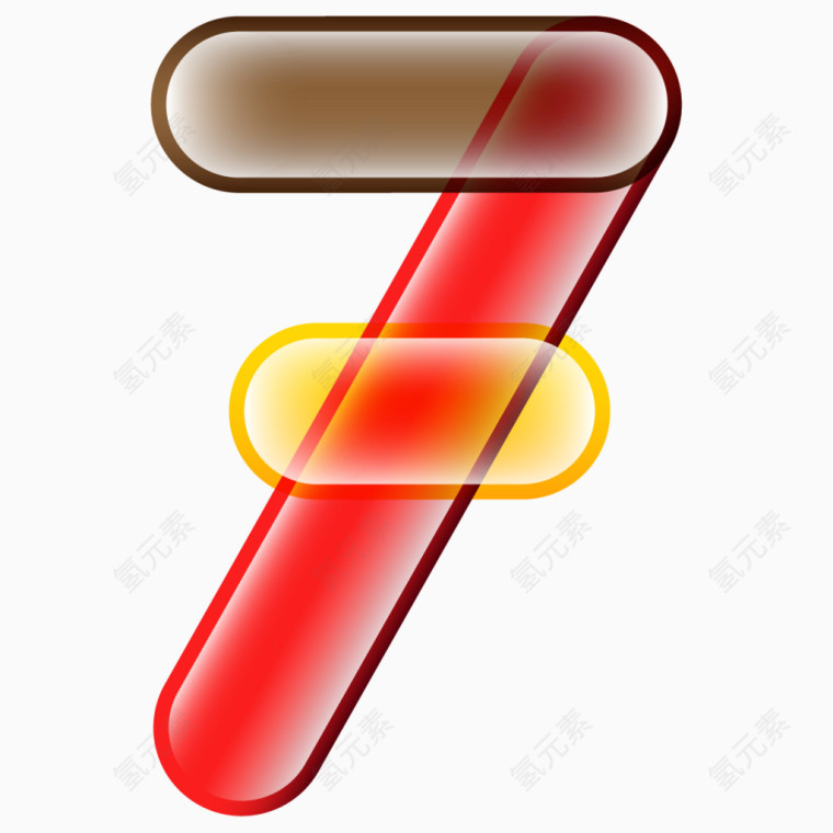 彩色果冻拼接数字7