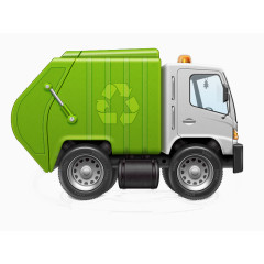 绿色的环保垃圾车