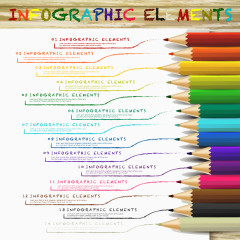 彩色铅笔与涂鸦商务图矢量素材