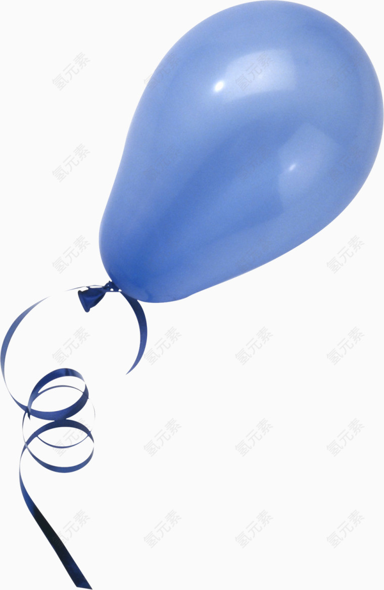 蓝色丝带蓝色气球卡通手绘装饰元素