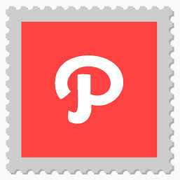 路径Postage-stamps-style-social-media-icons