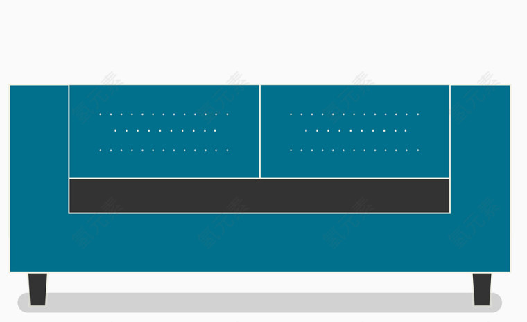 矢量蓝色扁平化沙发