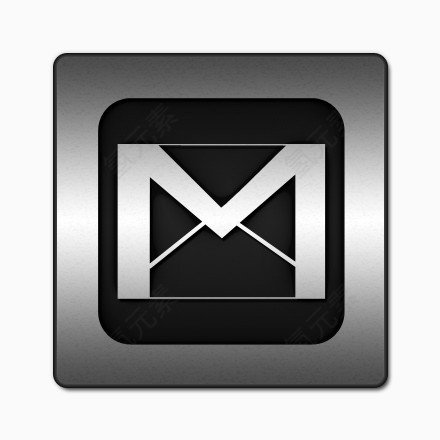 Gmail标志广场钢铁社会媒体上的黑色镶嵌