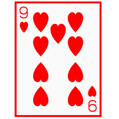 矢量图扑克红桃9