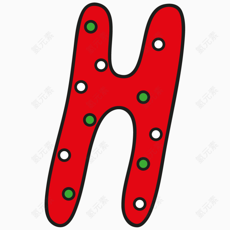 创意圣诞英文字母H