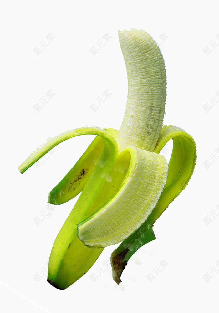 剥皮青香蕉素材