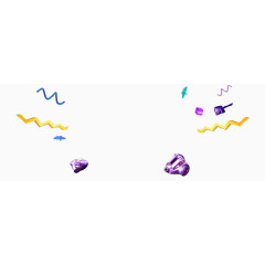 漂浮元素彩带紫色物品彩色飞溅