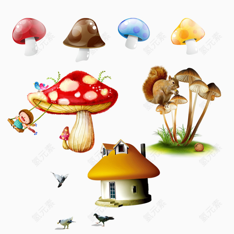 蘑菇房子蝴蝶