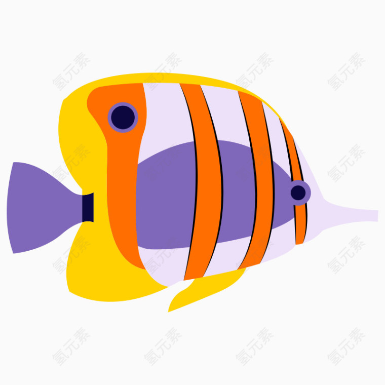 卡通海洋动物小鱼