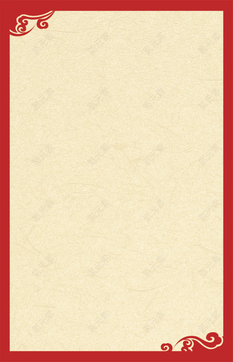 古典矢量图中国风素描 红色喜庆边框