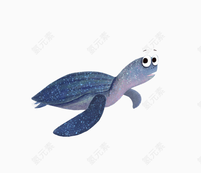 蓝色海龟彩铅手绘