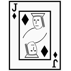 矢量图扑克方片J