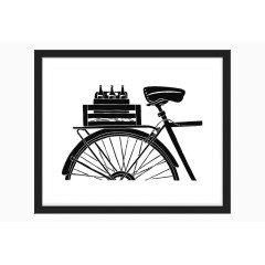 自行车挂画 中堂画卡通素材