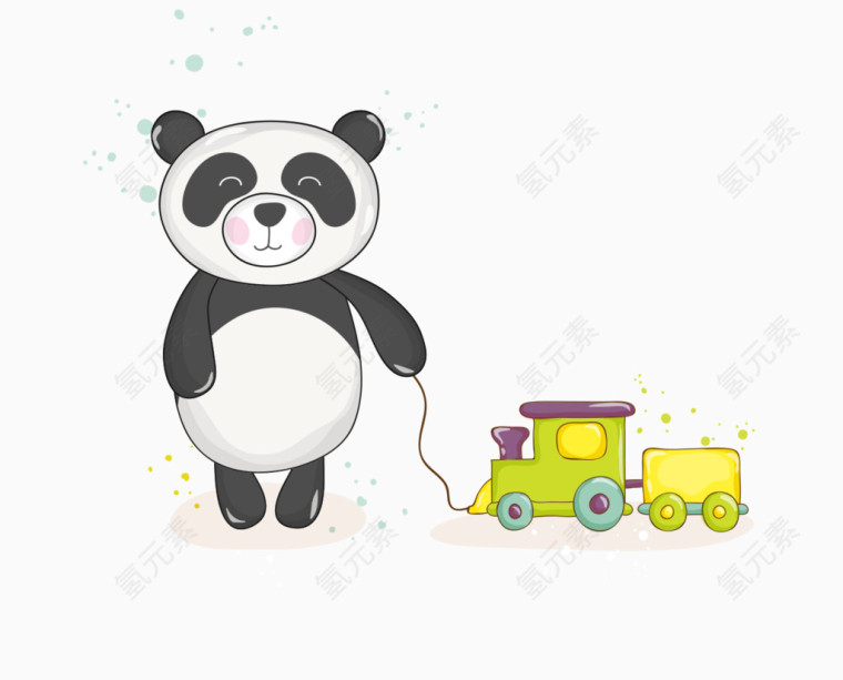 可爱卡通熊猫插画