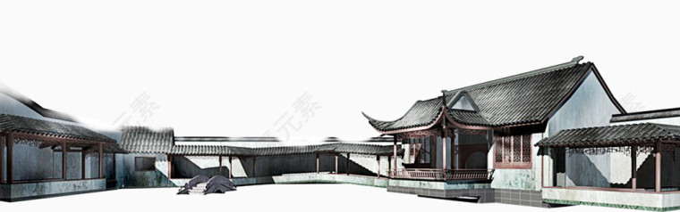 中国古代建筑四合院亭子江南建筑