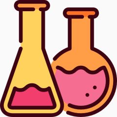 科学研究学习系列全套彩色图标玻璃瓶