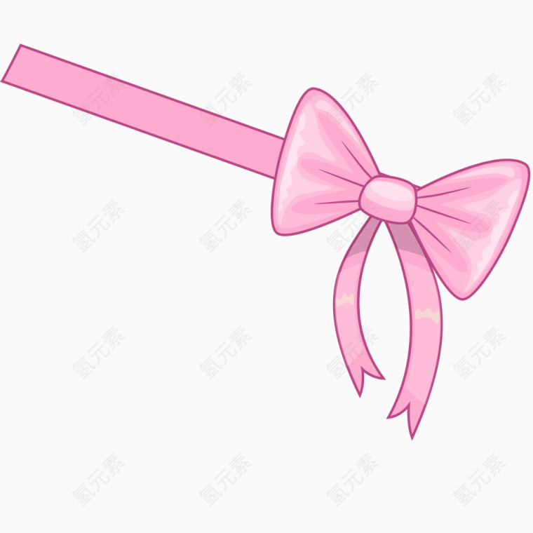 卡通粉色蝴蝶结礼盒素材